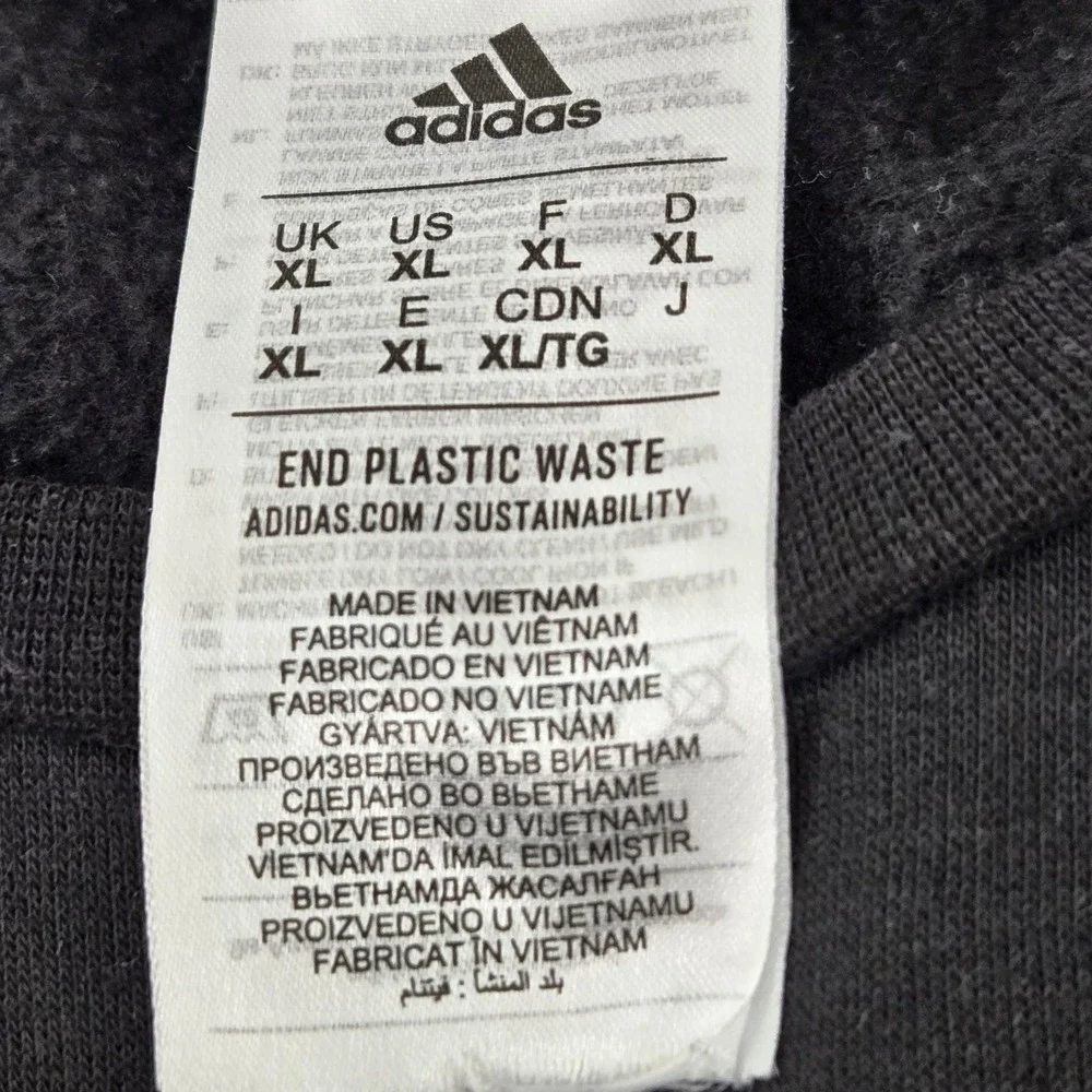 Adidas‎ Men Sweatshirt XL Black Fleece HM2607 Activewear Logo Long Sleeve